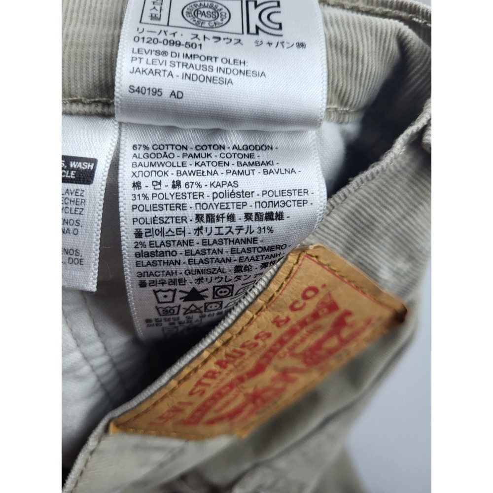 Levi 512 Corduroy Jeans Men 31 32 Brown Stretch Straight Leg Trousers Rockabilly - Picture 8 of 10